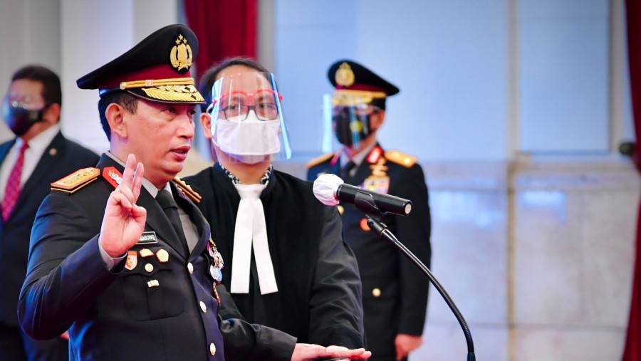 Jenderal Lisyo Sigit Prabowo saat dilantik menjadi Kapolri. (Dok. BPMI Setpres/Laily RE)
