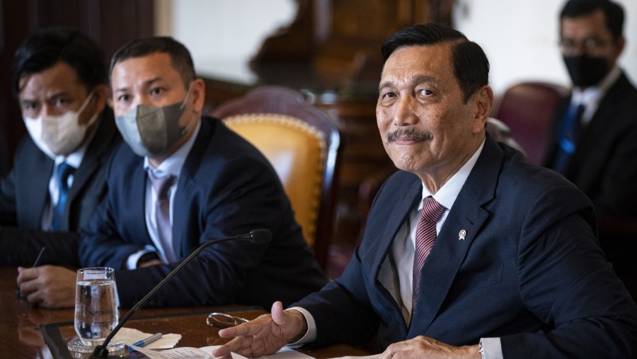 Menteri Koordinator Bidang Kemaritiman dan Investasi Republik Indonesia Luhut Binsar Pandjaitan. (Al Drago/Bloomberg)