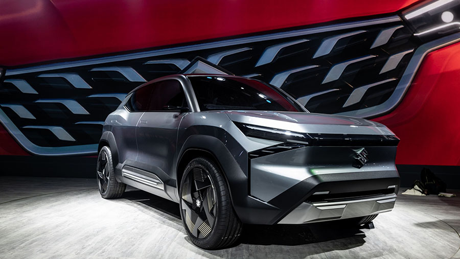 Mobil yang dijuluki eVX atau 'Emotional Versatile Cruiser’ rencannya akan diluncurkan pada tahun 2025. (Anindito Mukherjee/Bloomberg)