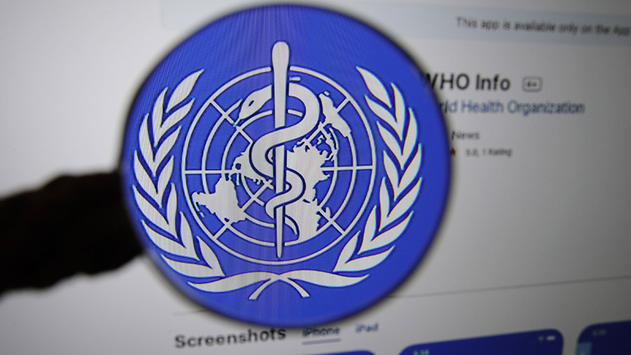 Logo World Health Organization (WHO). (Stefan Wermuth/Bloomberg)