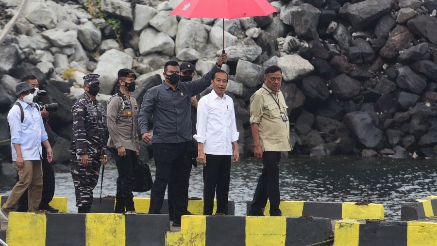 Presiden Jokowi berangkat dari Dermaga Mega Mas, Kota Manado,Sulut (DOK Humas Setkab)