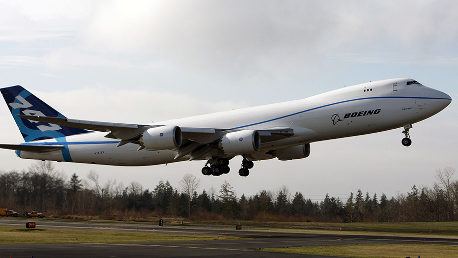 Pesawat Boeing Co. 747-8. (Kevin P. Casey/Bloomberg)