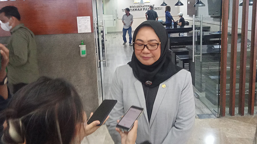 Anggota Komisi V DPR RI, Saradestuwati saat ditemui di Kompleks Parlemen, Jakarta, Kamis (2/2/2023). (Bloomberg Technoz/Sultan Ibnu Affan)