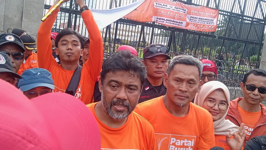 Said Iqbal, Ketua Umum Partai Buruh. (Bloombeg Technoz/Sultan Ibnu Affan)