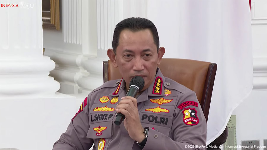 Kapolri Jenderal Listyo Sigit Prabowo. (Tangkapan Layar Youtube Sekretariat Presiden)