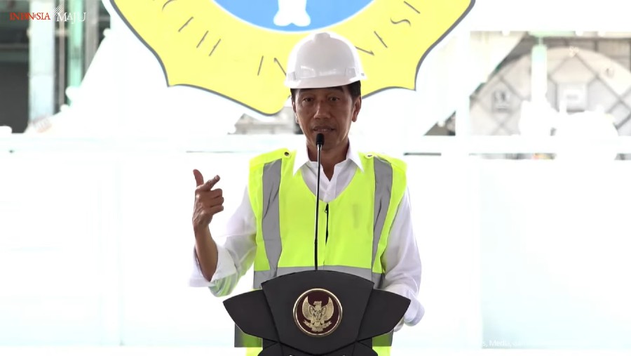 Presiden Joko Widodo saat meresmikan pabrik PT Pupuk Iskandar Muda di Aceh, Jumat (10/2/2023) (Dok. Tangkapan Layar Youtube)