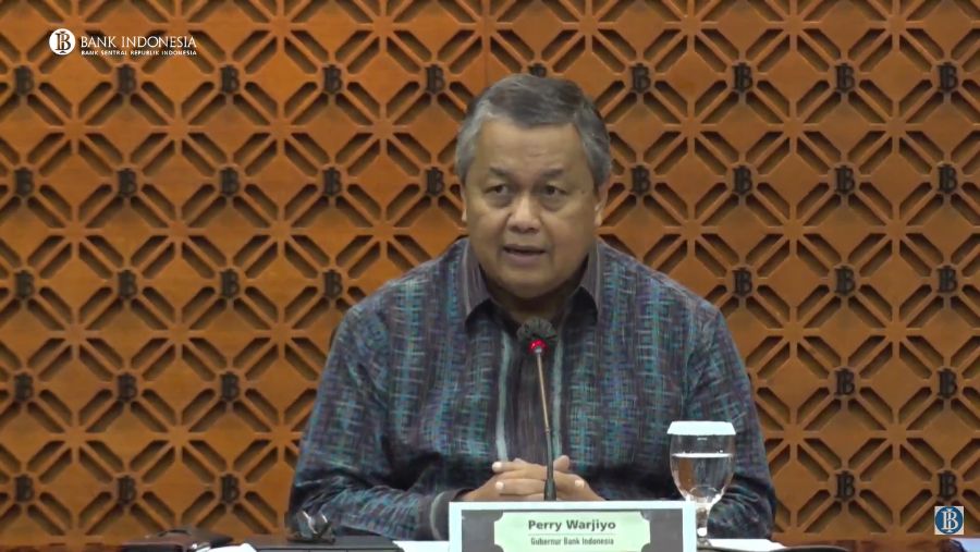 Gubernur Bank Indonesia Perry Warjiyo dalam Rapat Dewan Gubernur Februari 2023 (Dok, Bank Indonesia)