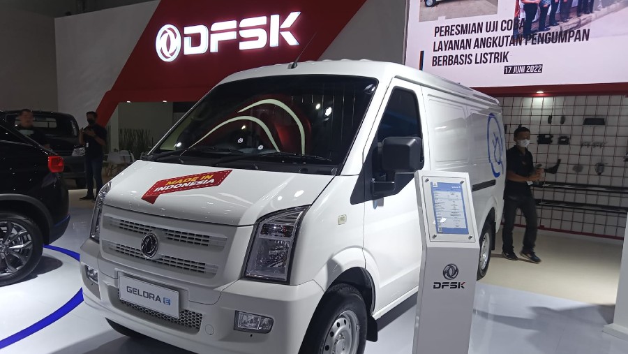 Gelora EV Blind Van DFSK dalam pergelaran IIMS 2023. (Bloomberg Technoz/Sultan Ibnu Affan)