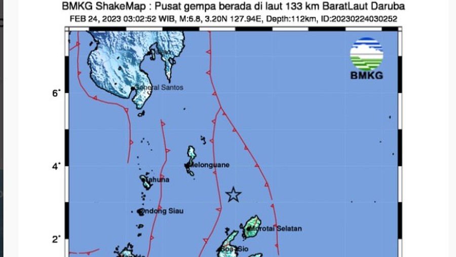 Peta gempa Maluku Utara 24 Februari 2023 (bmkg.go.id)