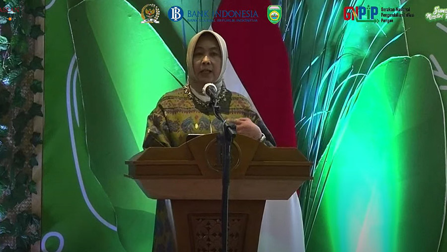 Deputi Gubernur BI Aida S. Budiman pada Gerakan Nasional Pengendalian Inflasi Pangan (GNPIP) Provinsi Sumatera Selatan. (Tangkapan layar Youtube)