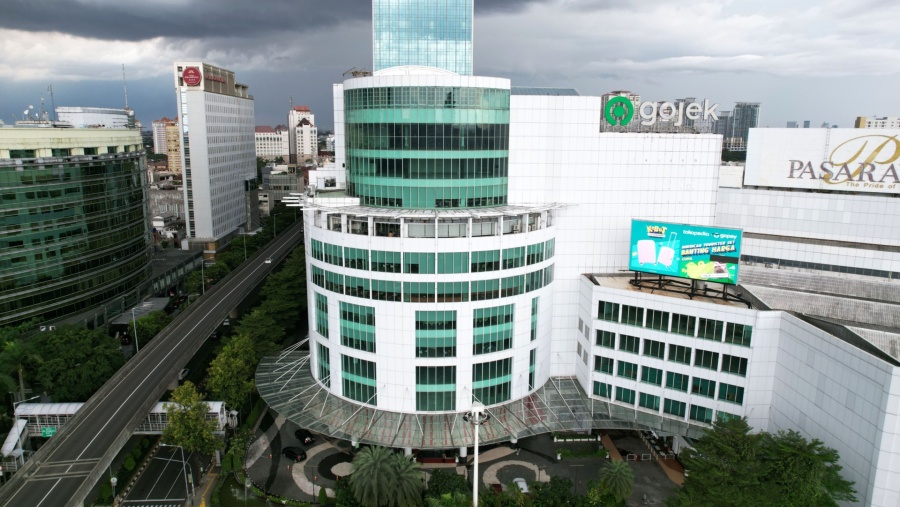Gedung kantor GoTo Gojek Tokopedia di Kawasan Blok M, Jakarta Selatan. (Dok Dimas Ardian/Bloomberg)