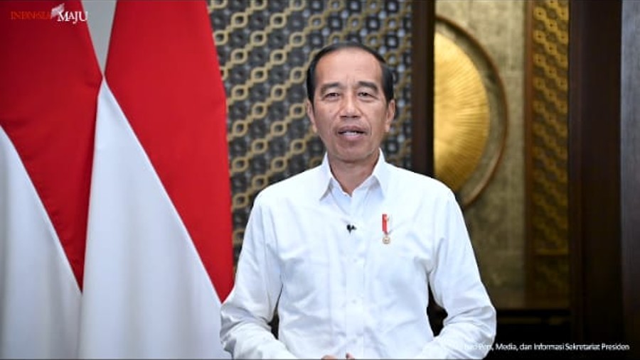 Presiden Jokowi ucapkan selamat atas peluncuran Bloomberg Technoz (tangkapan layar video) 