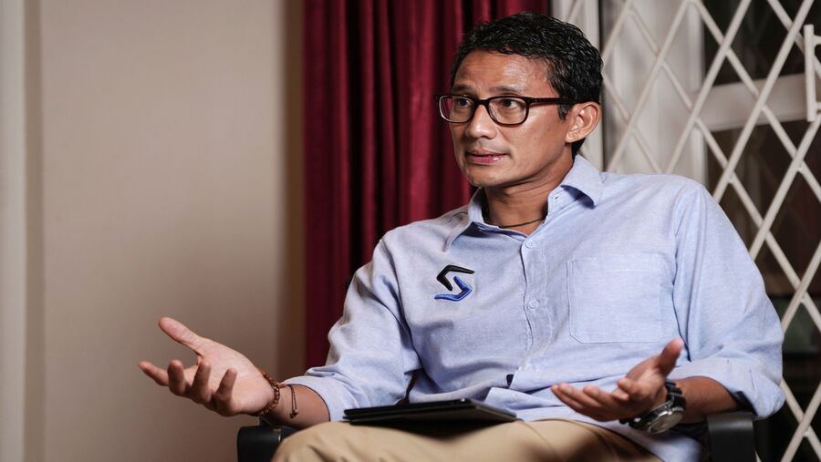 Sandiaga Uno, co-founder of PT Saratoga Investama Sedaya Tbk, speaks during an interview in Jakarta, Indonesia,(Dimas Ardian/Bloomberg)