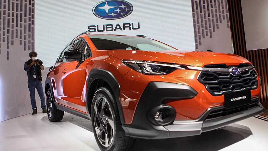 All New Subaru Crosstrek resmi meluncur di Indonesia pada ajang Gaikindo Jakarta Auto Week (GJAW) 2023. (Bloomberg Technoz/ Andrean Kristianto)