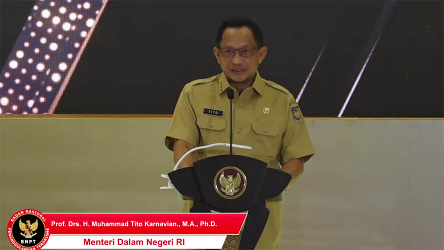 Menteri Dalam Negeri (Mendagri) Tito Karnavian. (Tangkapan layar via Youtube Humas BNPT)
