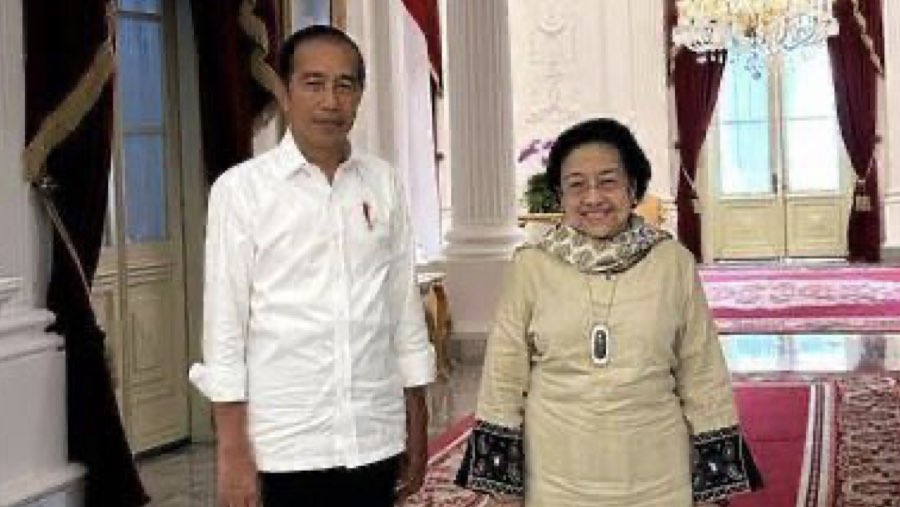 Jokowi dan Megawati Soekarnoputri saat bertemu, Sabtu (18/03/2023) di Istana Negara (Sumber: PDI-P)