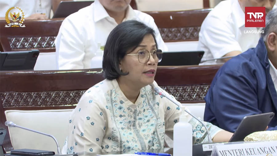 Rapat Kerja Komisi XI dengan Menteri Keuangan, Sri Mulyani. (Tangkapan Layar via Youtube Komisi XI DPR RI Channel)