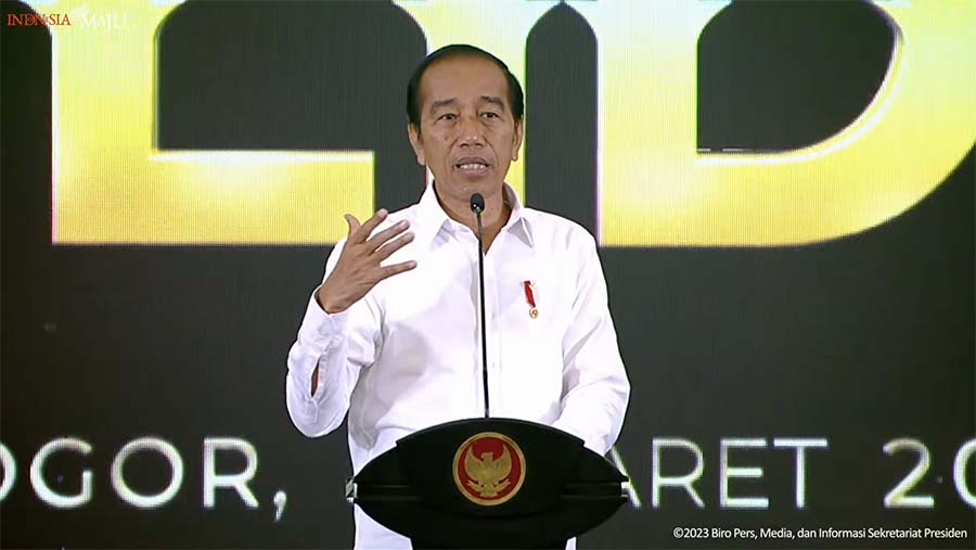 Sambutan Presiden Jokowi Pada Peresmian Kawasan Ekonomi Khusus Lido, 31 Maret 2023. (Tangakapn Layar Youtube Sekretariat Presiden)