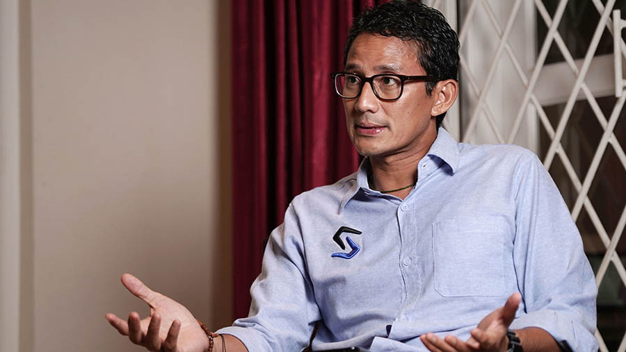 Sandiaga Uno, co-founder of PT Saratoga Investama Sedaya Tbk, speaks during an interview in Jakarta, Indonesia,(Dimas Ardian/Bloomberg)
