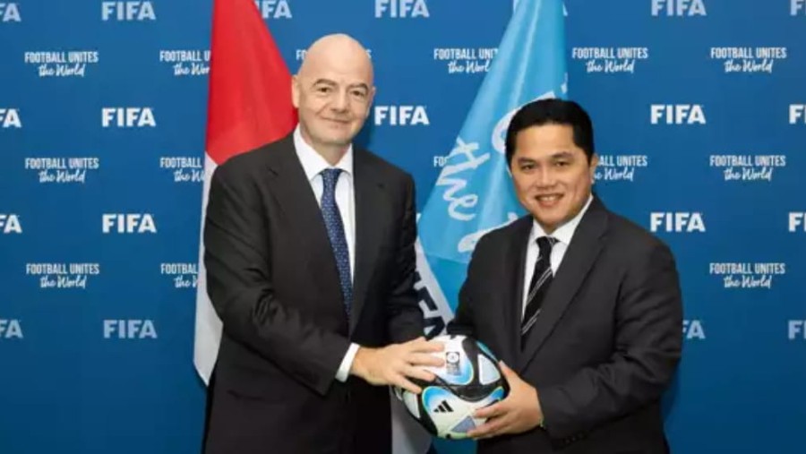 Presiden FIFA Gianni Infantino dan Ketum PSSI Erick Thohir (FIFA.com)