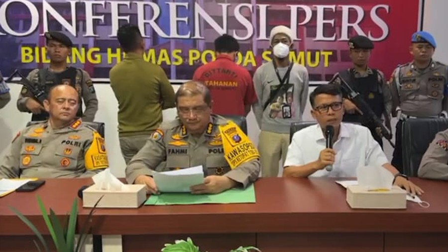 Polda Sumatra Utara merilis kasus penganiayaan yang dilakukan putera AKBP Achiruddin Hasibuan. (Tangkapan layar IG Polda Sumut)