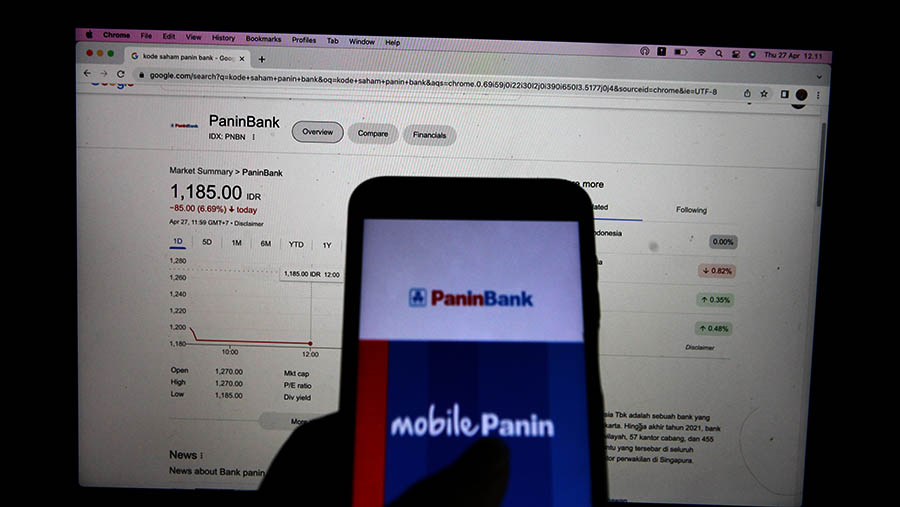 Ilustrasi Saham Panin Bank. (Bloomberg Technoz/ Andrean Kristianto)