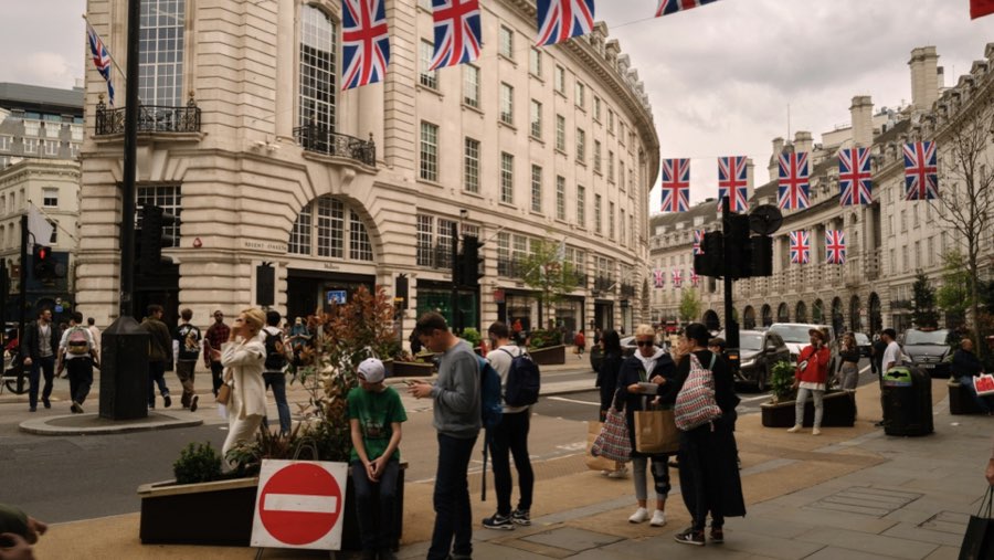 Kepemilikan Crown Estate termasuk Regent Street di pusat kota London (Jose Sarmento Matos/Bloomberg)