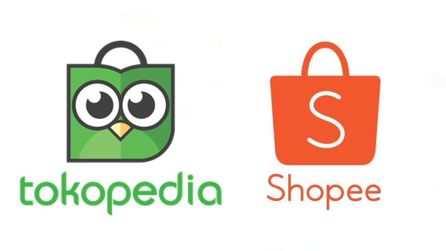 Logo Tokopedia dan Shopee
