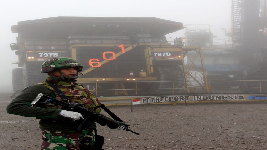 Operasi di tambang Grasberg PT Freeport Indonesia. (Dadang Tri/Bloomberg)