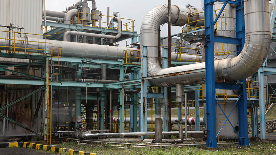 PLTP Kamojang yang dioperasikan PT Pertamina Geothermal Energy di Garut, Rabu (17/5/2023). (Bloomberg Technoz/ Andrean Kristianto)