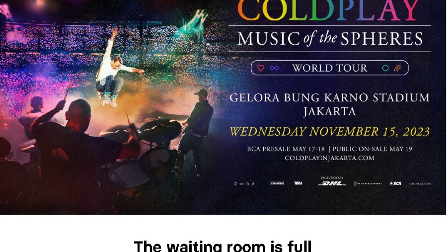 War tiket Coldplay pada hari On Sale juga antrean ratusan ribu (colplayinjakarta.com)