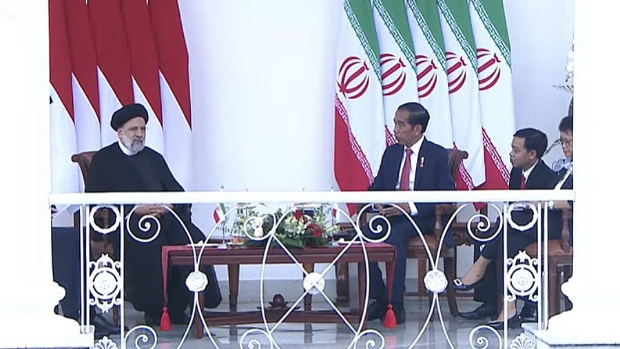 Presiden Jokowi dan Presiden Iran Seyyed Ebrahim Raisi (YouTube Sekretariat Presiden)