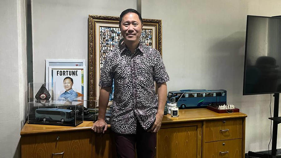 Direktur Utama Blue Bird, Sigit Priawan Djokosoetono. (Bloomberg Technoz/ Houtmand P. Saragih)