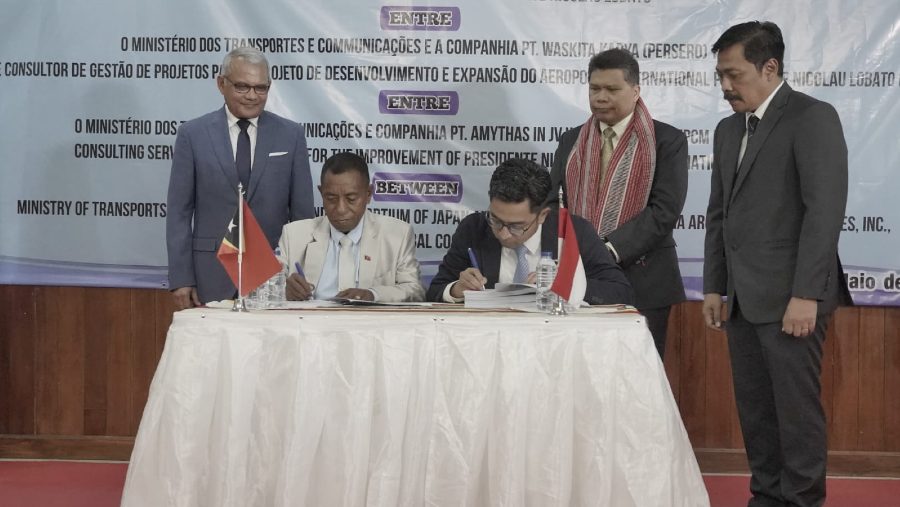 Peresmian kerja sama proyek pengembangan bandara oleh Waskita Karya dengan Pemerintah Timor Leste. (dok perusahaan)