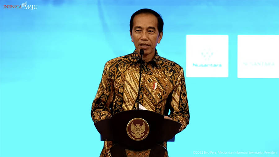 Presiden Joko Widodo (Jokowi) Saat Peluncuran Logo Nusantara, Istana Negara, 30 Mei 2023. (Tangkapan Layar Youtube Sekretariat Presiden)