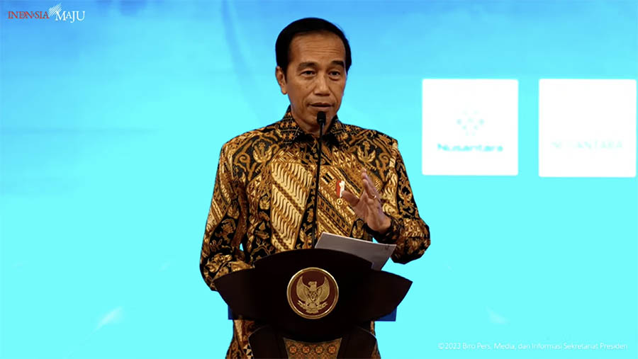 Presiden Joko Widodo (Jokowi) Saat Peluncuran Logo Nusantara, Istana Negara, 30 Mei 2023. (Tangkapan Layar Youtube Sekretariat Presiden)
