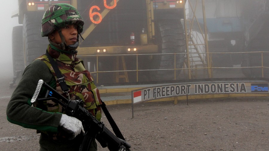 Operasi di tambang Grasberg PT Freeport Indonesia. (Dadang Tri/Bloomberg)