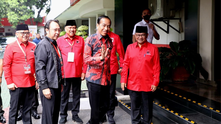 Presiden Jokowi datang ke acara Rakernas PDI Perjuangan di Lenteng Agung. (Dok. PDI Perjuangan)