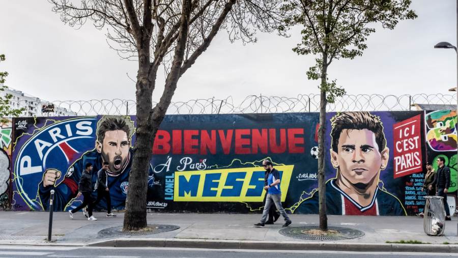 Mural Lionel Messi di Paris. (dok Bloomberg)
