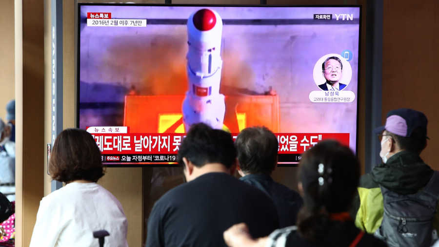 Korea Utara luncurkan rudal balistik. (Sumber: Bloomberg)