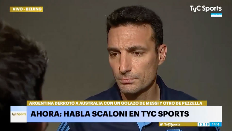 Tangkapan layar video wawancara Pelatih timnas Argentina, Lionel Scaloni. (Tangkapan layar instagram @tycsports)