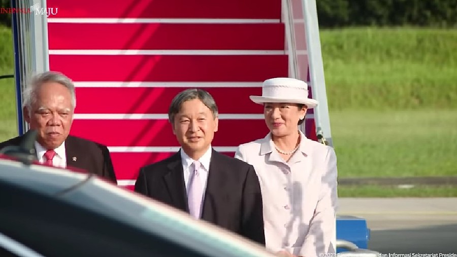 Kaisar Jepang Naruhito dan Permaisuri Masako tiba di Jakarta (YouTube Sekretariat Presiden)