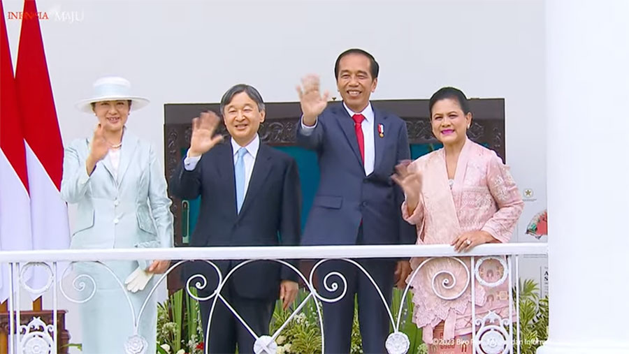 Kunjungan Kenegaraan Kaisar Jepang Naruhito dan Permaisuri Masako, Istana Bogor, 19 Juni 2023. (Tangkapan Layar Youtube Sekretariat Presiden)