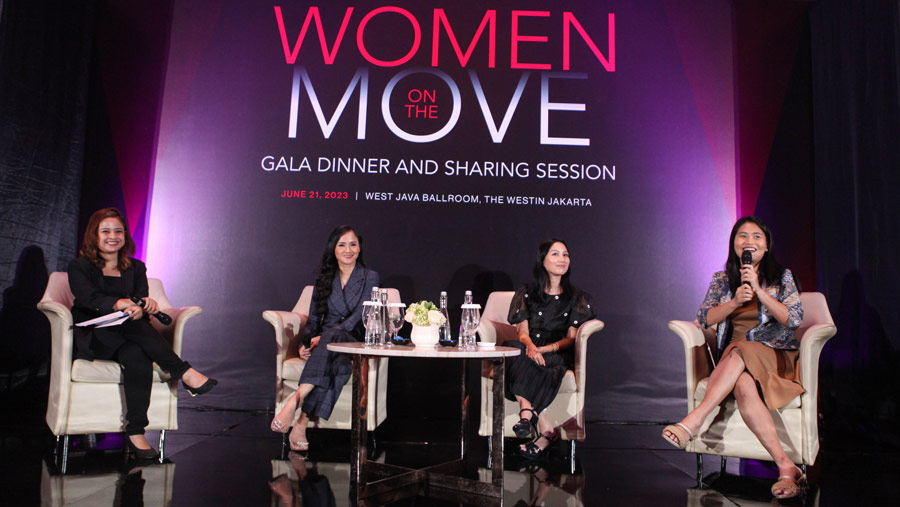 'Women on the Move' menampilkan wanita sukses dari berbagai bidang seperti bisnis, filantropi dan pemerintahan.(Bloomberg Technoz/ Andrean Kristianto)