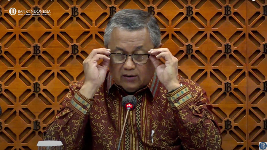 Gubernur BI, Perry Warjiyo Mengumumkan RDG Bulanan Bulan Juni 2023. (Tangkapan Layar Youtube Bank Indonesia)