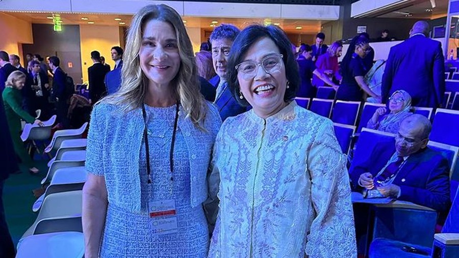 Melinda Gates bersama Menteri Keuangan Sri Mulyani Indrawati (Dok. Instagram @smindrawati)