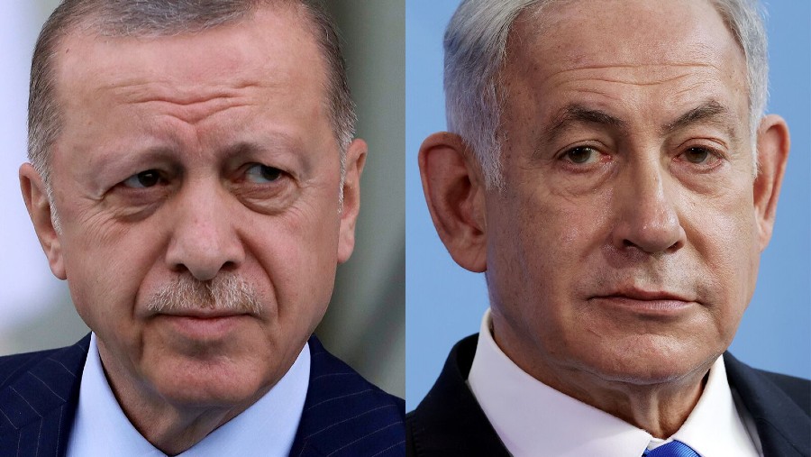 Presiden Turki, Recep Tayyip Erdogan dan Perdana Menteri Israel, Benjamin Netanyahu. (Dok. Bloomberg)