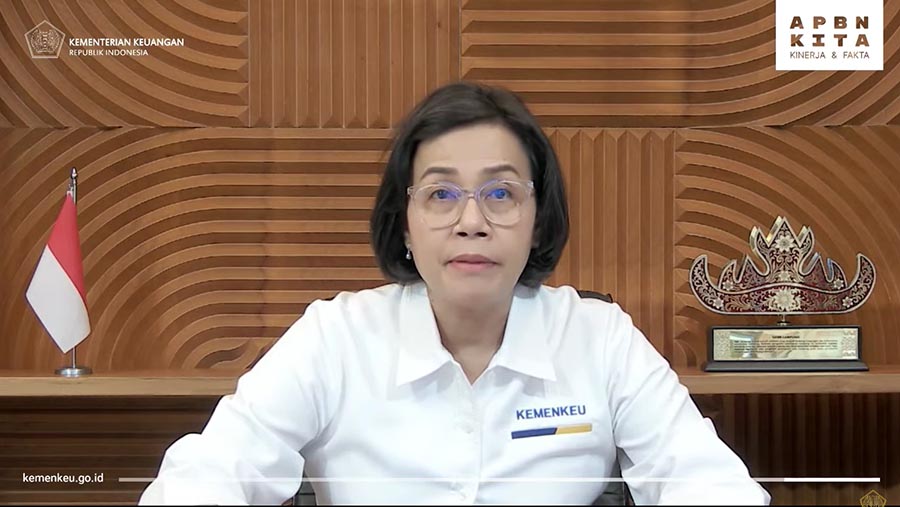 Menteri Keuangan Sri Mulyani saat konfrensi pers APBN Kita Edisi Juni 2023. (Tangkapan Layar Youtube Kemenkeu RI)