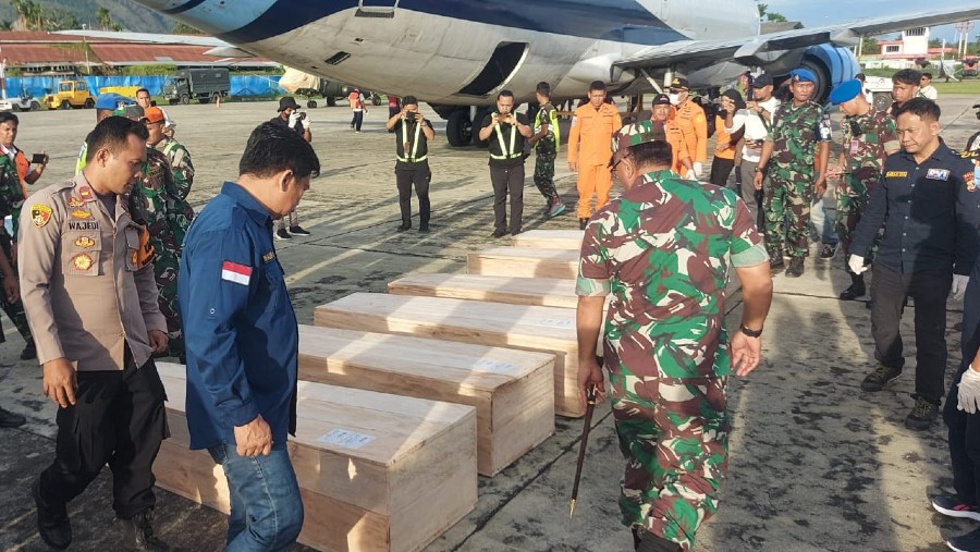 Jenazah para korban jatuhnya pesawat Sam Air (Dok Humas Polda Papua)