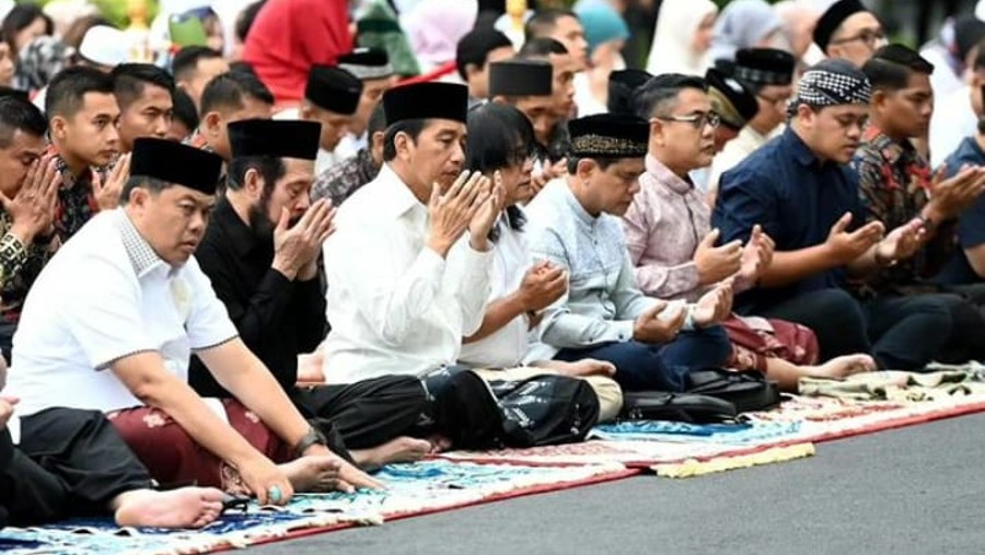 Presiden Jokowi salat Idul Adha di DIY (Instagram Jokowi)